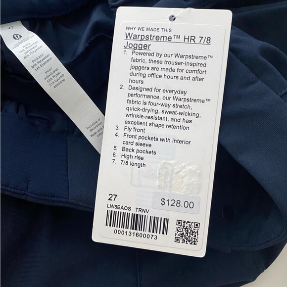 NWT Lululemon Warpstreme High-Rise 7/8 Jogger - Picture 8 of 8